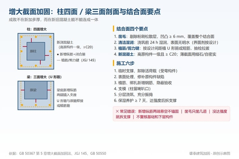 青島增大截面加固怎么做？適用情況、新舊結合面處理和施工六步